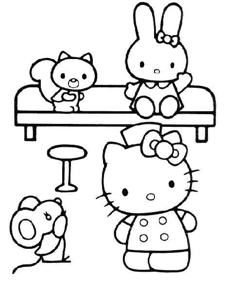 Hello kitty and friends coloring
