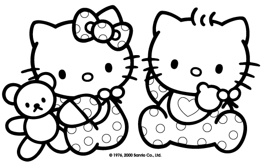 Cute Hello Kitty coloring picture
