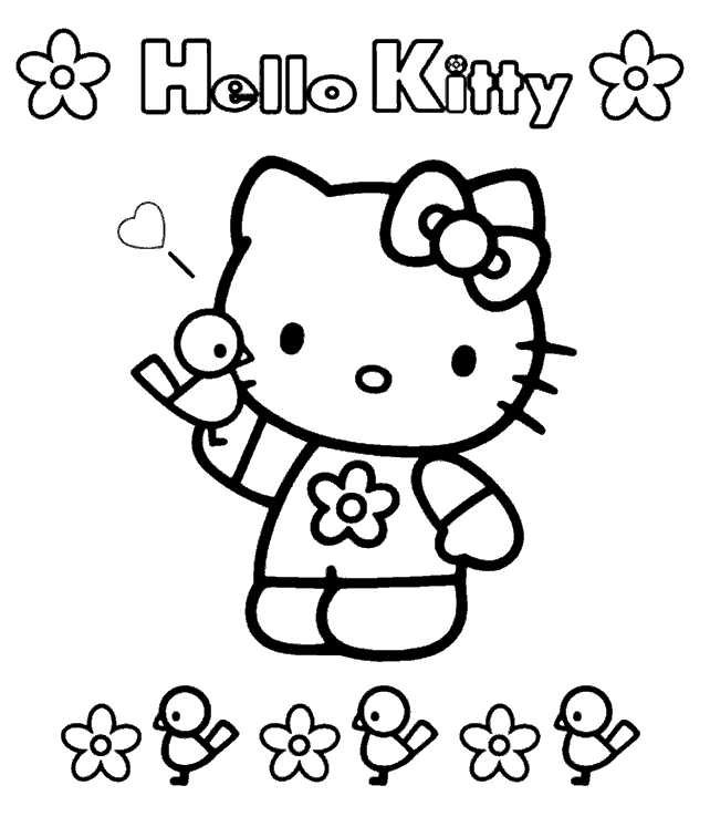 Printable Hello Kitty picture to color