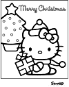 christmas Hello Kitty color page Hello Kitty coloring color Hello Kitty