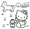 Hello Kitty and a zebra Coloring Page 
