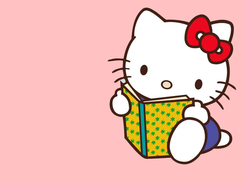 Hello Kitty Wallpaper reading a book picture