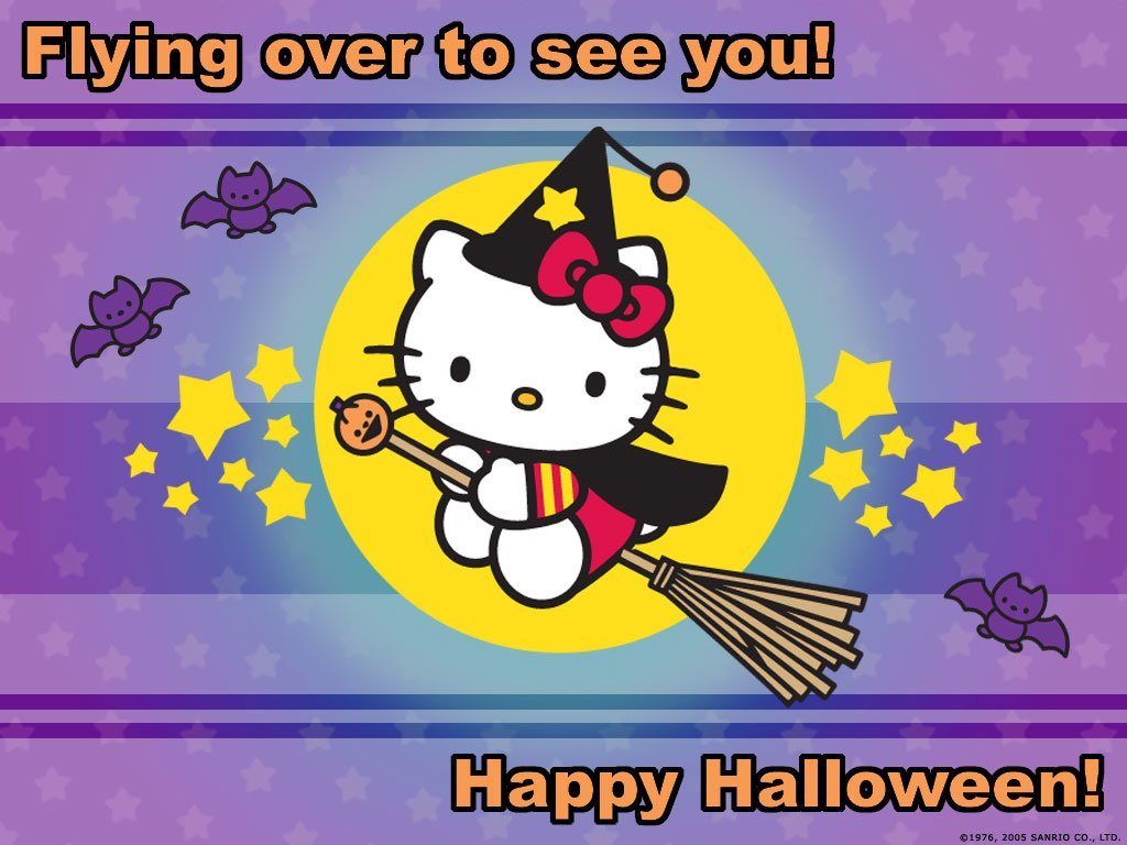 Hello Kitty Witch, Halloween Wallpaper