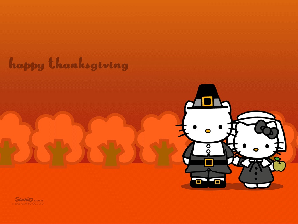 Orange Thanksgiving Free Hello Kitty Wallpaper