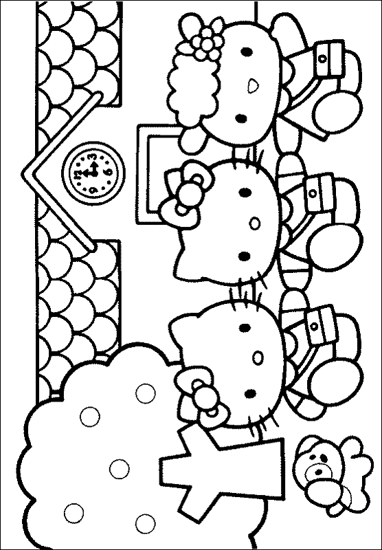 Hello Kitty and friends colour page