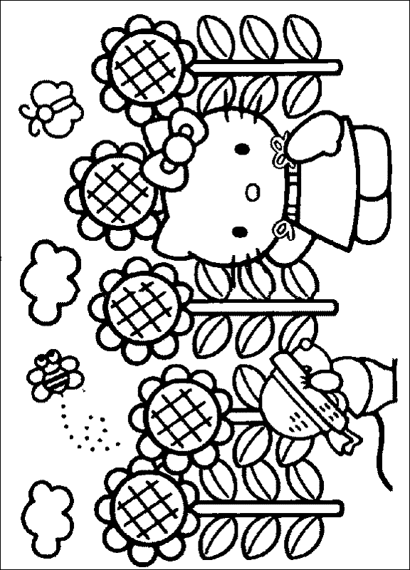 Free Hello Kitty printable coloring Page 
