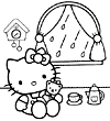 Hello Kitty playing inside Coloring 