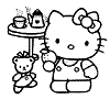 Hello Kitty teaparty Coloring Picture 