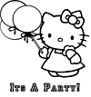 Its a party! Hello Kitty coloring picture