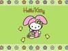 Hello Kitty green easter holiday wallpaper 
