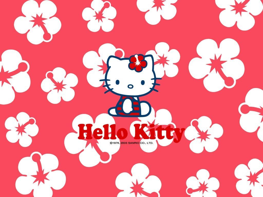 Hello Kitty Topical Wallpaper Pink image