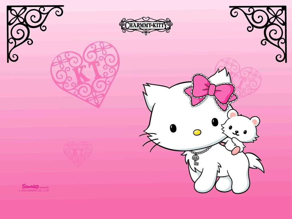 Charmy Kitt Hello Kitty Wallpaper pink white