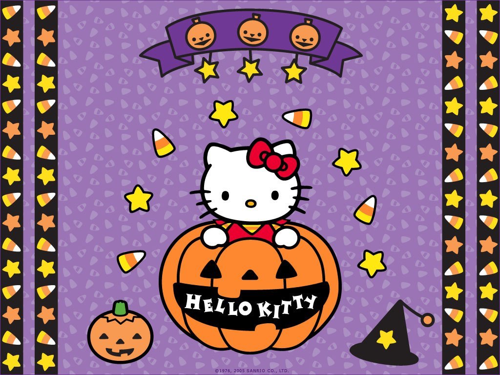 Purple Hello Kitty Halloween Wallpaper